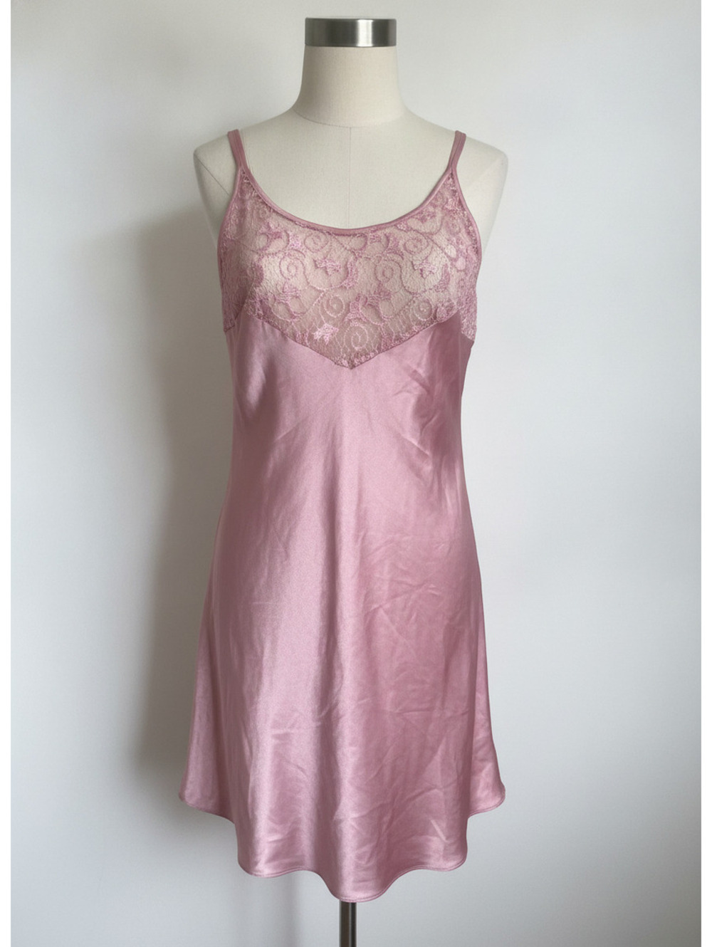 Secret Treasures vintage balletcore pink satin lace chemise slip dress large